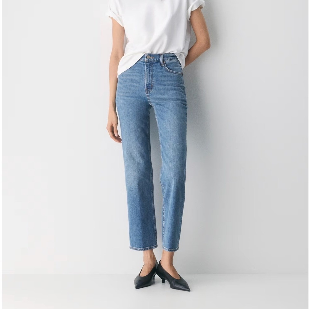 Aritzia Denim Forum The Arlo High Rise Straight Jeans 28 Blue Normcore 90s Retro